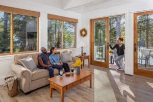family enjoying a patio door replacement